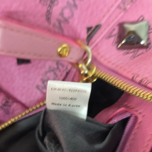 MCM Stark Visetos Pink Studded Backpack